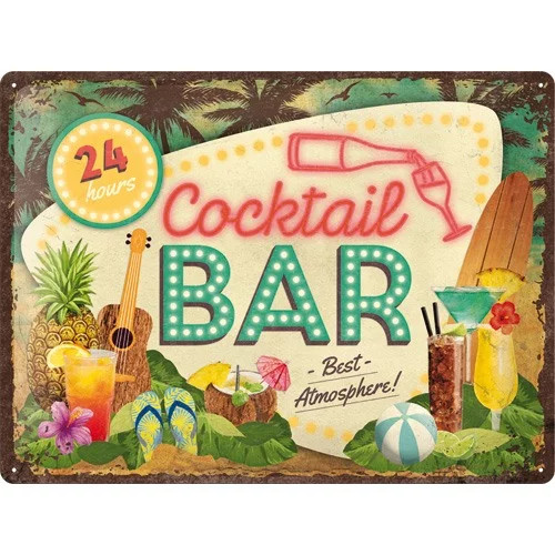Cocktail Bar - Fémtábla