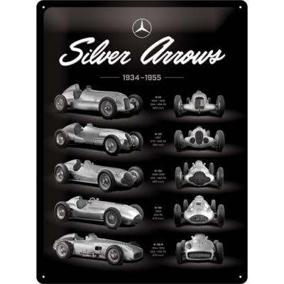 RETRO Mercedes - Benz Silver Arrows Fémtábla