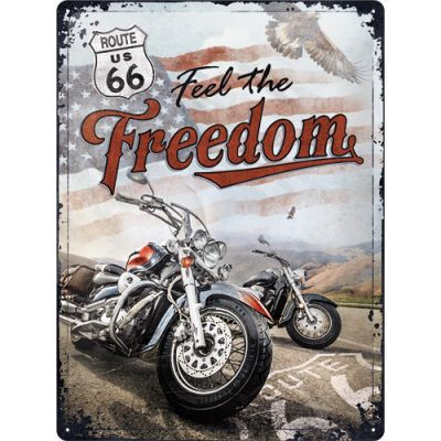RETRO Route 66 Kovový nápis Feel The Freedom