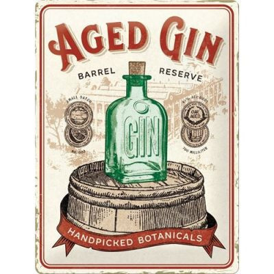 RETRO Aged Gin Barel  - Fémtábla