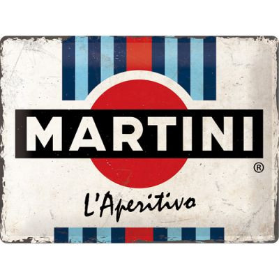 RETRO Martini L Aperitivo Racing Stripes Fémtábla