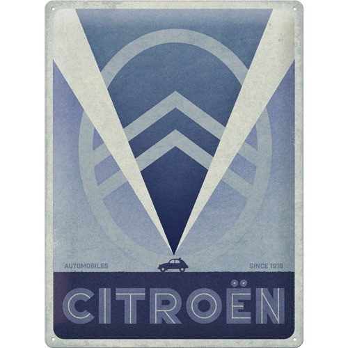 RETRO CITROEN 2CV Logo Blau Fémtábla