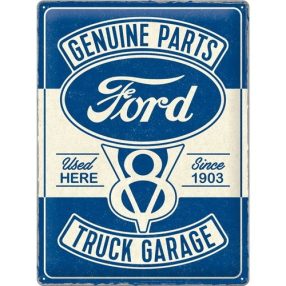   RETRO Ford V8 – Genuine Parts – Truck Garage – Fémtábla