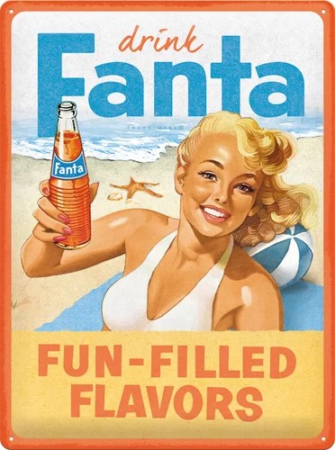 RETRO Fanta – Beach Girl - Fémtábla
