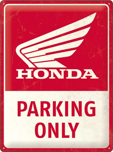 RETRO HONDA Parking Only - Fémtábla