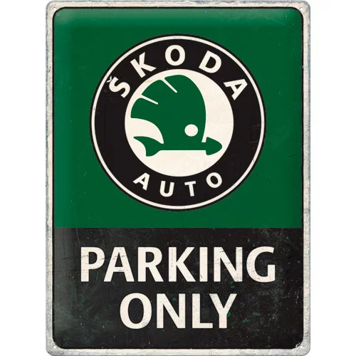 RETRO Skoda – Parking Only – Fémtábla