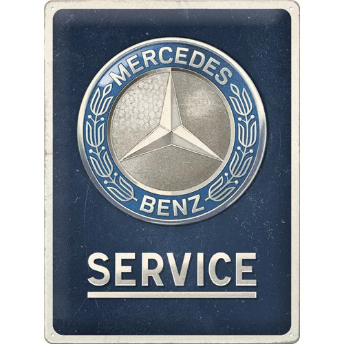 RETRO Mercedes-Benz Service Emblem - Fémtábla