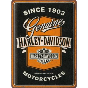   RETRO - Harley Davidson – Genuine Motorcycles Ribbon – Fémtábla