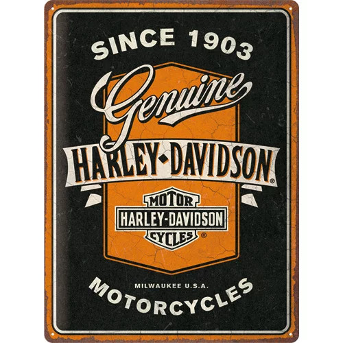 RETRO - Harley Davidson – Genuine Motorcycles Ribbon – Fémtábla