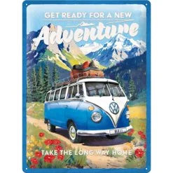 RETRO VW Bulli Adventure - Fémtábla 