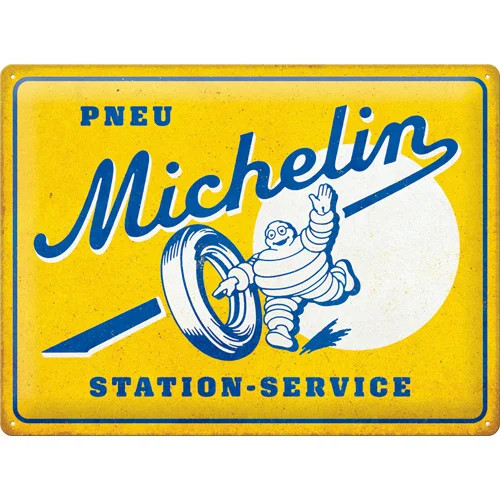 RETRO Michelin – Pneu Station-Service - Fémtábla