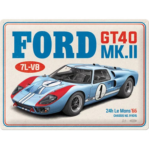 RETRO Ford – GT40 – 24H Le Mans 1966 – Fémtábla