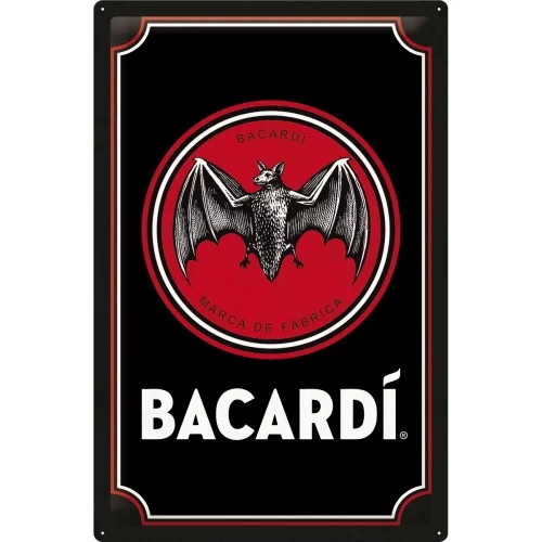RETRO Bacardi - Black Logo - Fémtábla