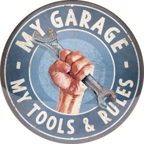 RETRO My Garage – My Tools & Rules - Fémtábla RETRO My Garage – My Tools & Rules - Fémtábla