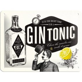 RETRO Gin Tonic - Plechový nápis