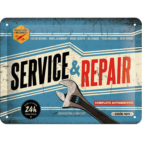 RETRO Service & Repair - Fémtábla