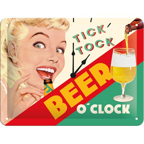 RETRO Beer O'clock - Fémtábla