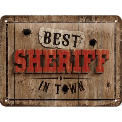 RETRO Best Sheriff In Town - Fémtábla
