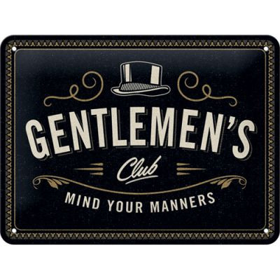 RETRO Gentlemen's Club - Plechový nápis