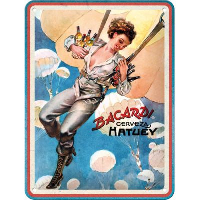 RETRO Bacardi - Cerveza Hatuey Pin Up Girl - Fémtábla