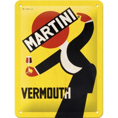 RETRO Martini Vermouth Waiter Yellow - Fémtábla