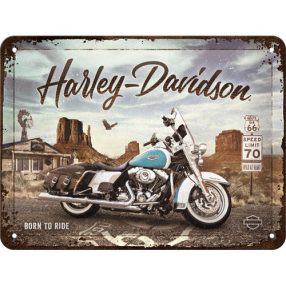 RETRO Harley Davidson - Born To Ride - Plechový nápis