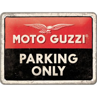 RETRO Moto Guzzi - Parking Only - Fémtábla