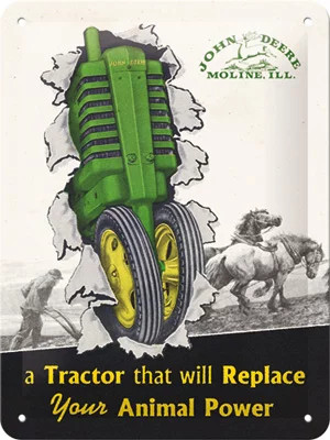 RETRO John Deere – Tractor and Animal Power - Fémtábla