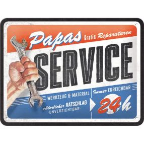 RETRO Papas Service - Plechový nápis