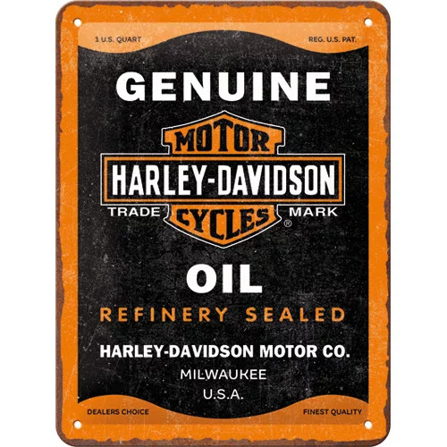 RETRO - Harley-Davidson – Genuine Oil – Fémtábla