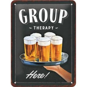 RETRO Group Therapy - Plechový nápis