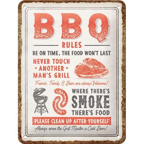 RETRO BBQ rules – Fémtábla