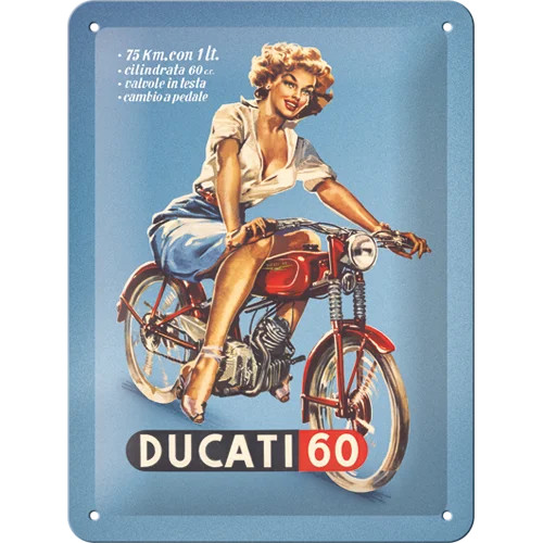 RETRO Ducati – Cilindrata 60 Pinup - Fémtábla