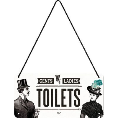 RETRO WC - Plechový nápis