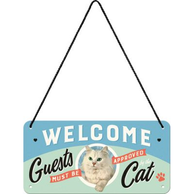 RETRO Welcome Cat  - Fémtábla