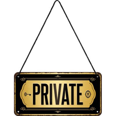 RETRO Private - Plechový nápis