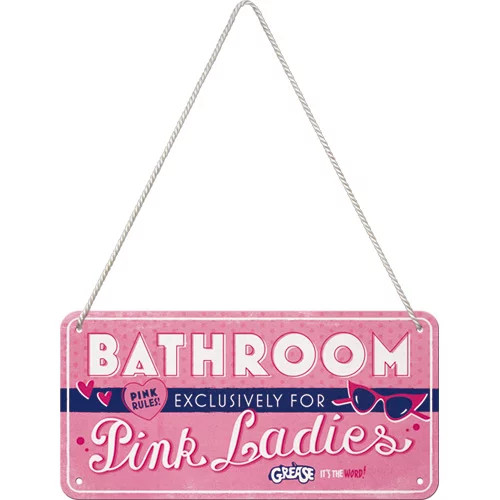 RETRO Grease – Pink Ladies Bathroom - Fémtábla