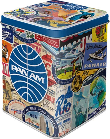 RETRO Pan Am - Cestovná koláž - Čajová krabička