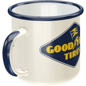 RETRO Kovový hrnček na pneumatiky GoodYear
