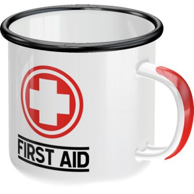 RETRO Fisrt Aid Fém Bögre