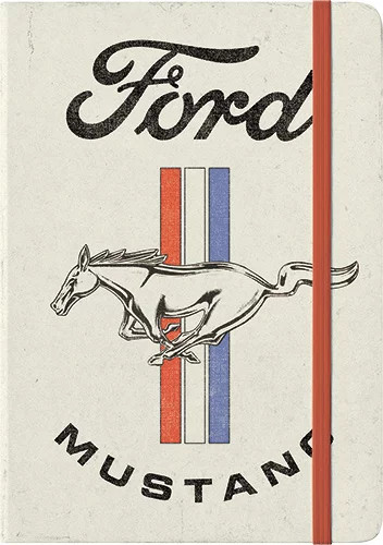 RETRO Ford Mustang – Horse and Stripes Logo - Jegyzetfüzet