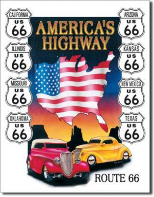 Route 66 - Americas Highway - Fémtábla