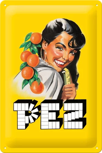 RETRO PEZ Orange - Fémtábla