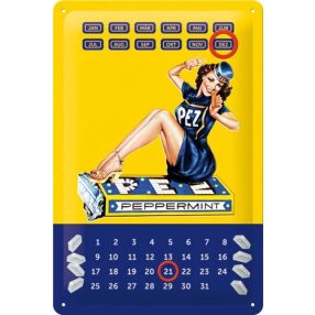 RETRO PEZ Peppermint Perpetual Calendar - Metal plate