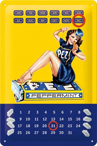 PEZ Peppermint örök naptár - Fémtábla