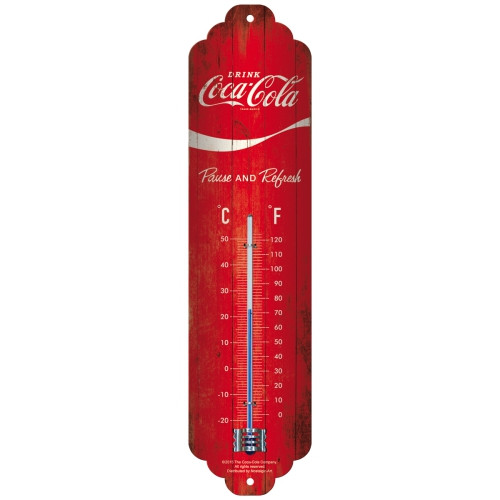 RETRO Coca - Cola Red - Fém Hőmérő