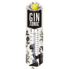 RETRO Gin Tonic - Kovový teplomer
