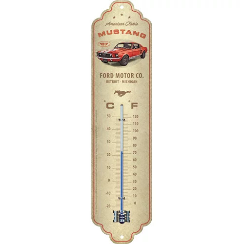 RETRO Ford Mustang GT 1967 - Fém hőmérő