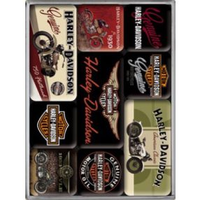 RETRO bicykle Harley Davidson - sada magnetov