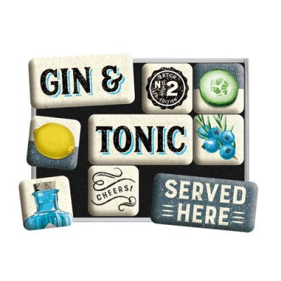 RETRO Gin & Tonic Served Here  - Mágnes szett